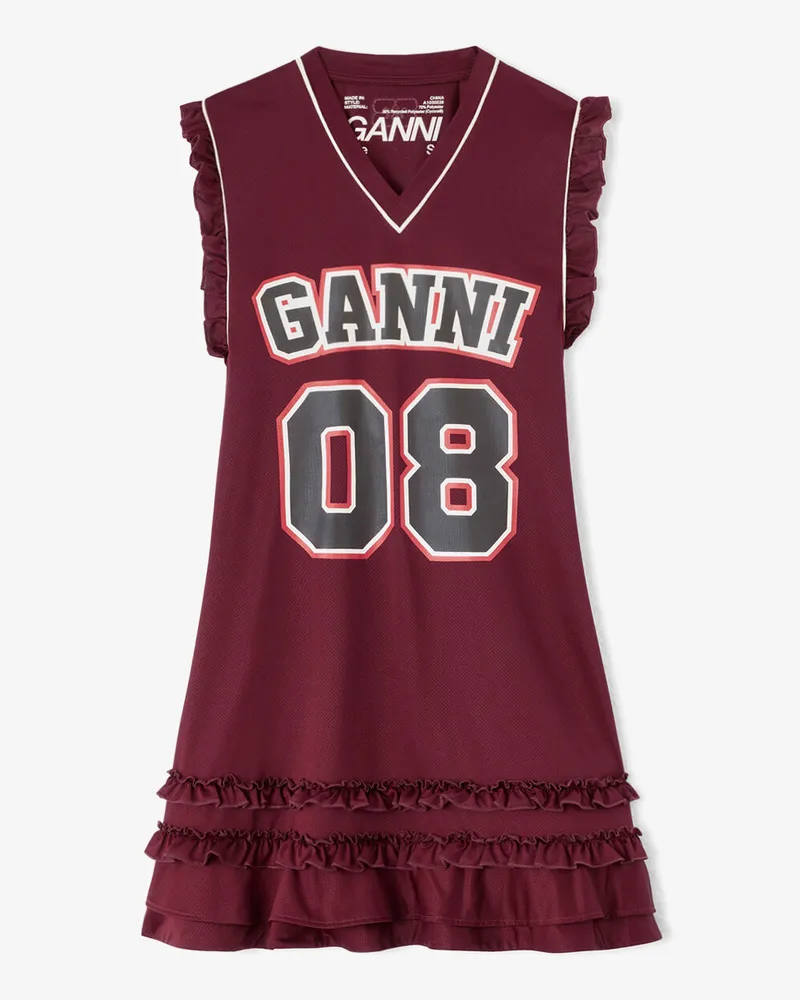 Ganni Kleid aus rotem Cycora - Größe rot Rot