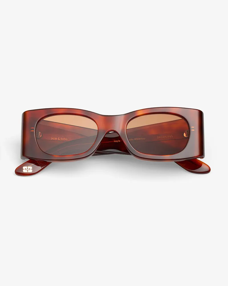 Ganni x Ace & Tate Tiger's Eye Kayla Sonnenbrille - Größe beige Beige