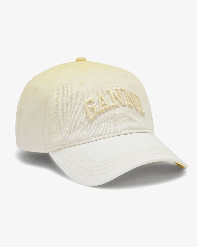 Ganni Cap aus Baumwolle mit Ombré-Effekt Lemon Meringue Lemon
