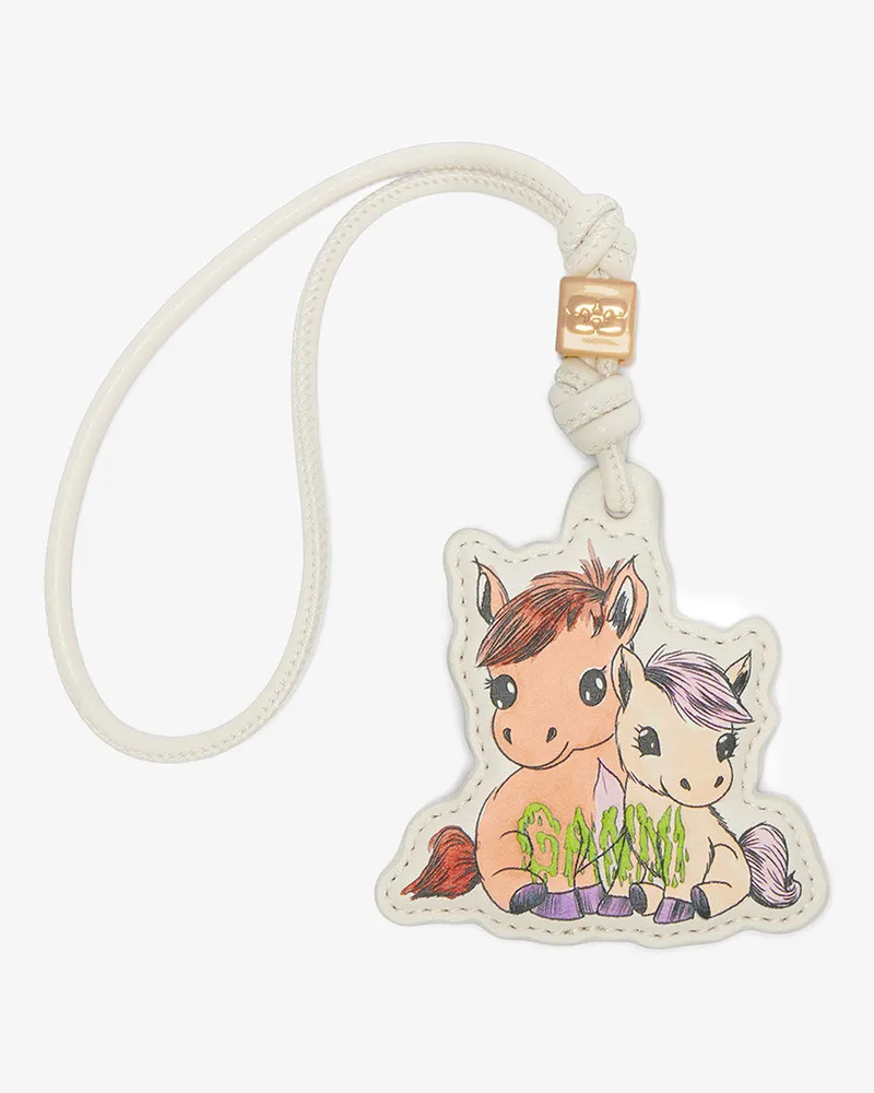 Ganni Pony-Schlüsselanhänger weiß Weiß