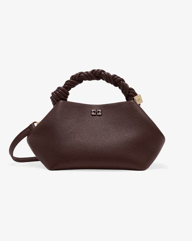 Ganni Genarbte, kleine Bou-Tasche in Braun Braun