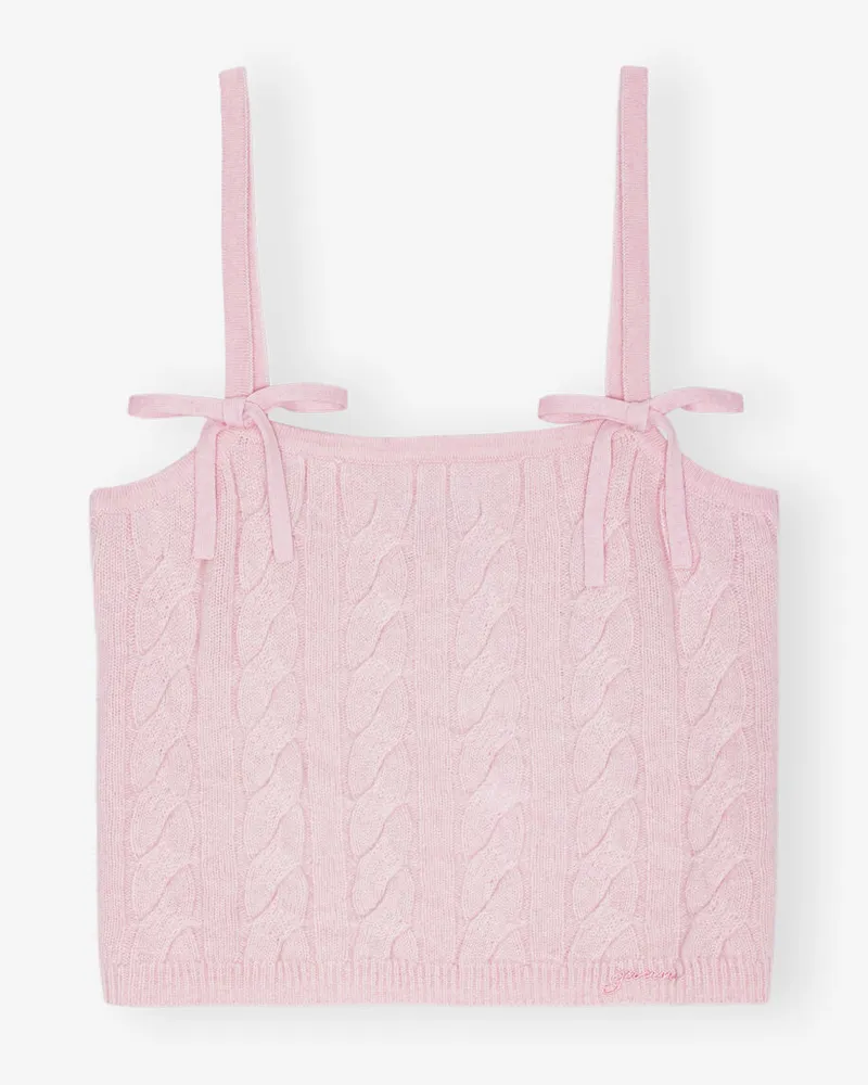 Ganni rosa Kaschmir-Mix Trägertop Merino Wolle - Größe Rosa