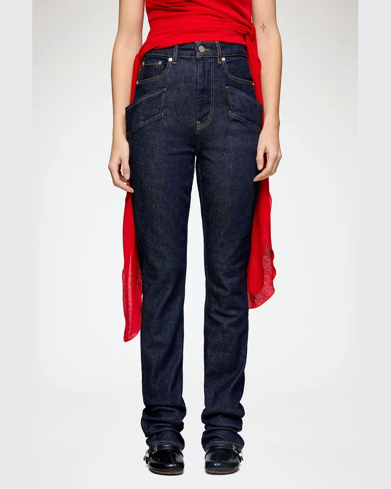 Ganni marineblau Schmale Skinny-Jeans aus Stretch-Denim Bio-Baumwolle - Größe Marineblau