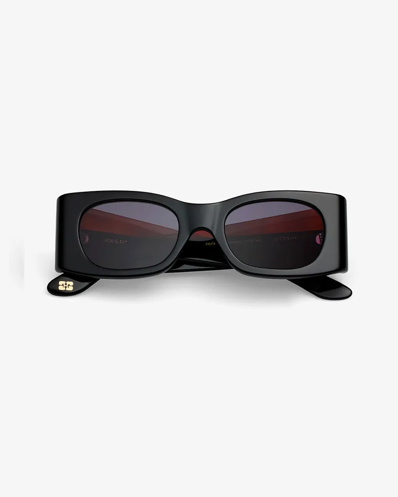 Ganni x Ace & Tate schwarz Kayla Sonnenbrille - Größe Schwarz