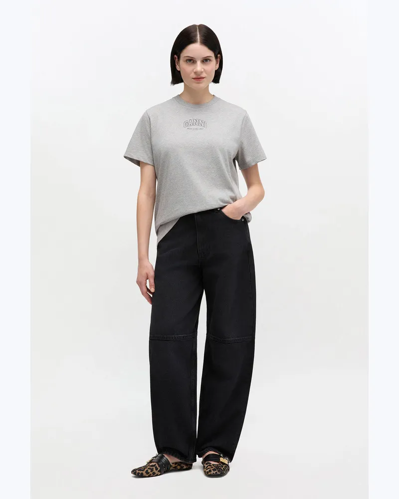 Ganni schwarz rosae Stary-Jeans Bio-Baumwolle - Größe Schwarz