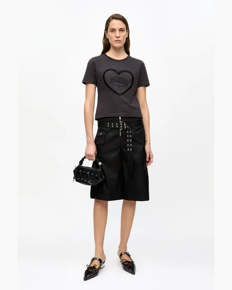 Ganni Schwarze Duchesse-Shorts mit Taschen aus Nylon - Größe schwarz Schwarz