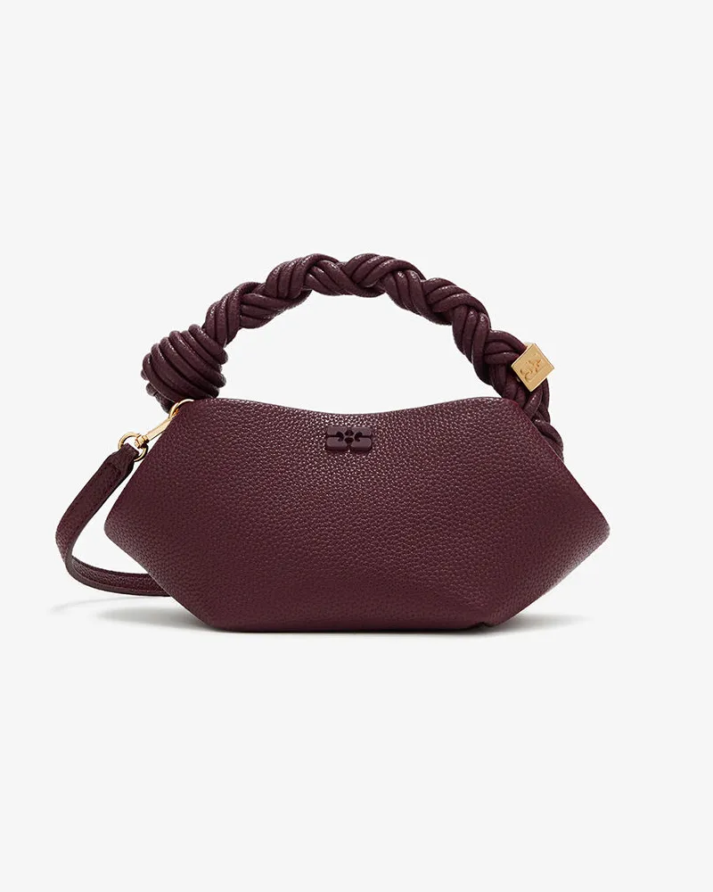 Ganni Mini Bou Bag in burgunderrot rot Rot