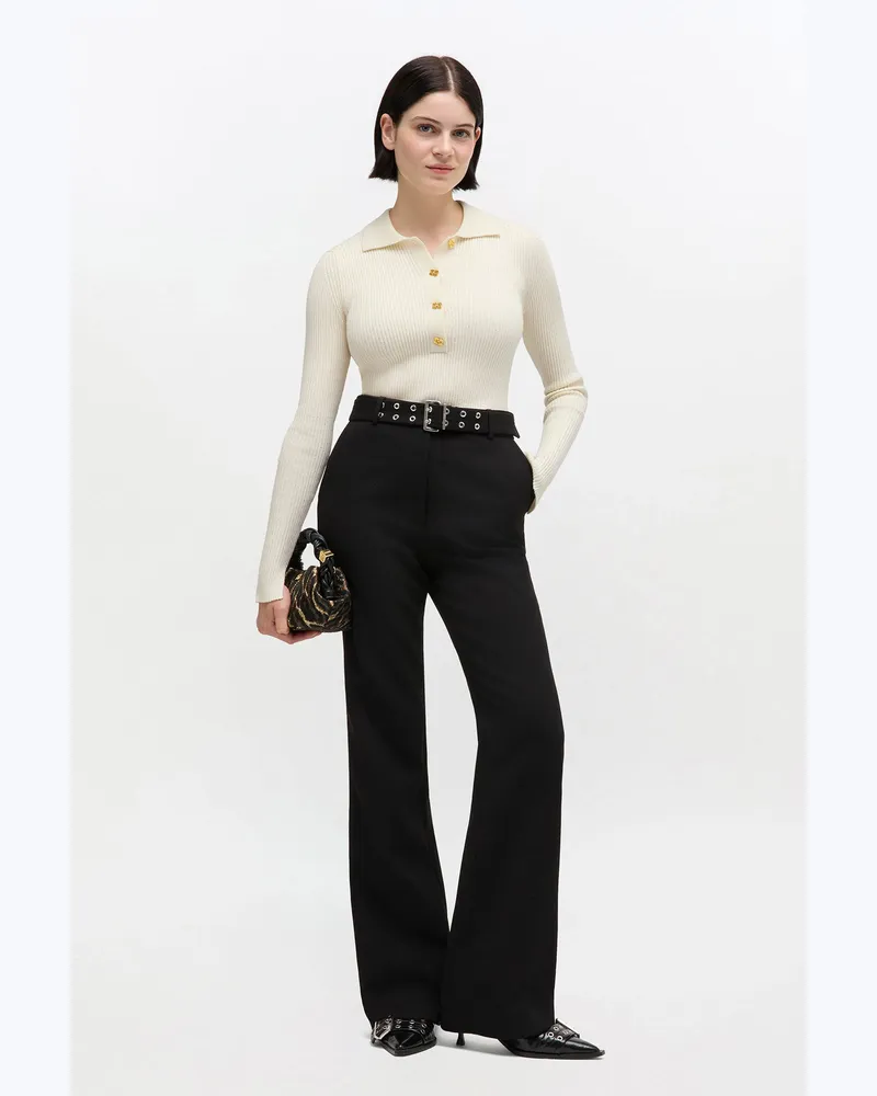 Ganni Schwarze Hose mit Gürtel - Größe schwarz Schwarz