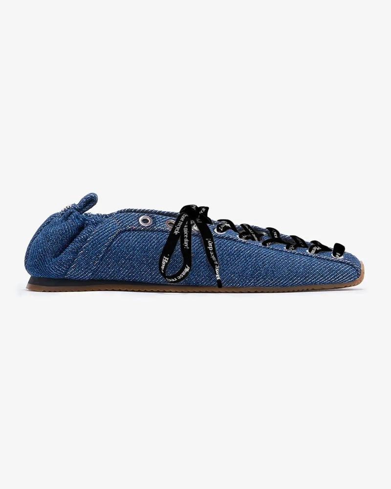 Ganni marineblau Sporty Ballerina aus Denim Bio-Baumwolle - Größe Marineblau