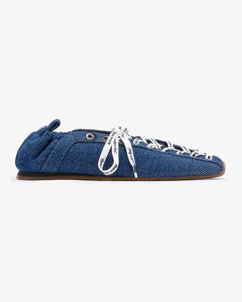 Ganni marineblau Sporty Ballerina aus Denim - Größe Marineblau