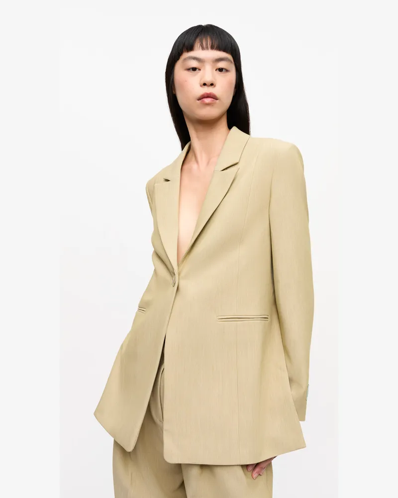 Ganni beigefarbener Twill-Anzugblazer - Größe beige Beige