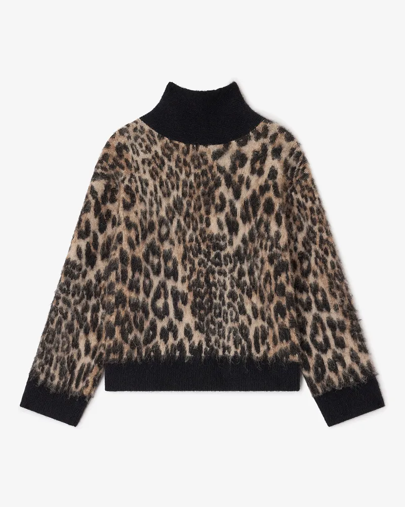 Ganni Pullover mit offenem Rücken und Leopardenmuster gemischt Gemischt