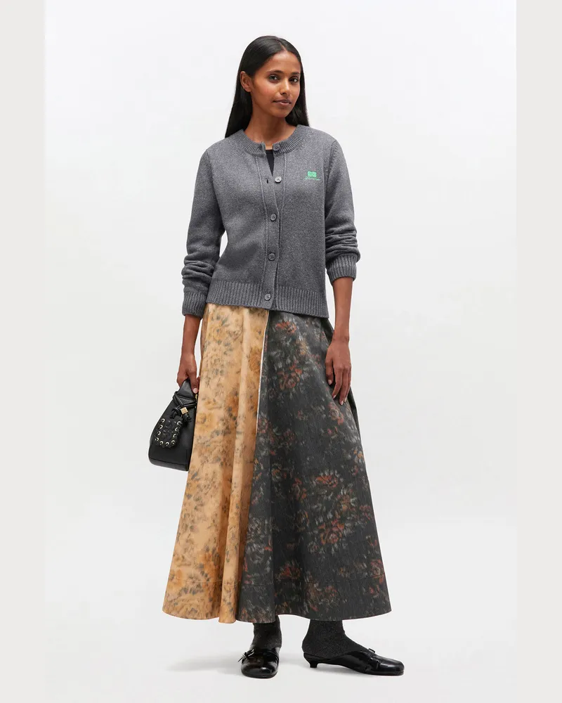 Ganni grau Graue Strickjacke aus einer Wollmischung Viskose - Größe Grau