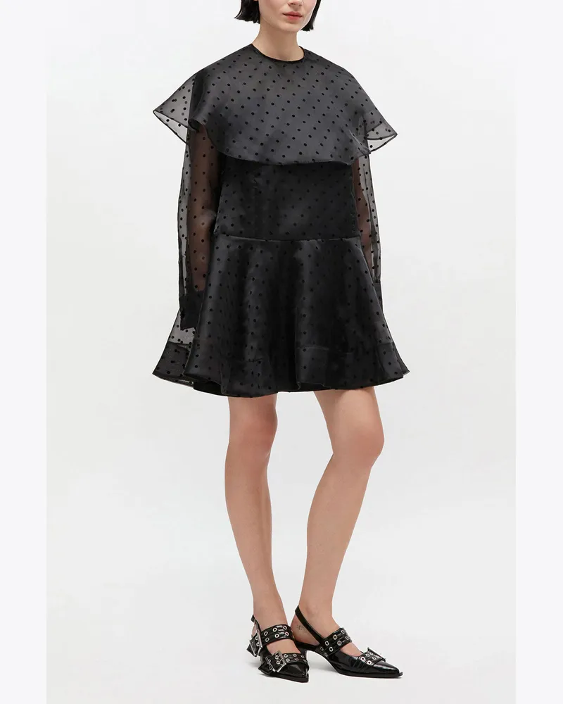 Ganni Schwarzes Kleid mit Rundkragen - Größe schwarz Schwarz