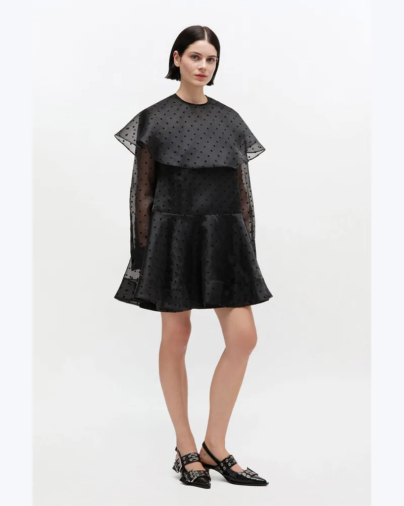 Ganni Schwarzes Kleid mit Rundkragen - Größe schwarz Schwarz