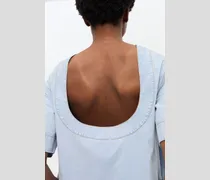 blau Hellblaues A-Linien-Mini-Jeanskleid Bio-Baumwolle - Größe