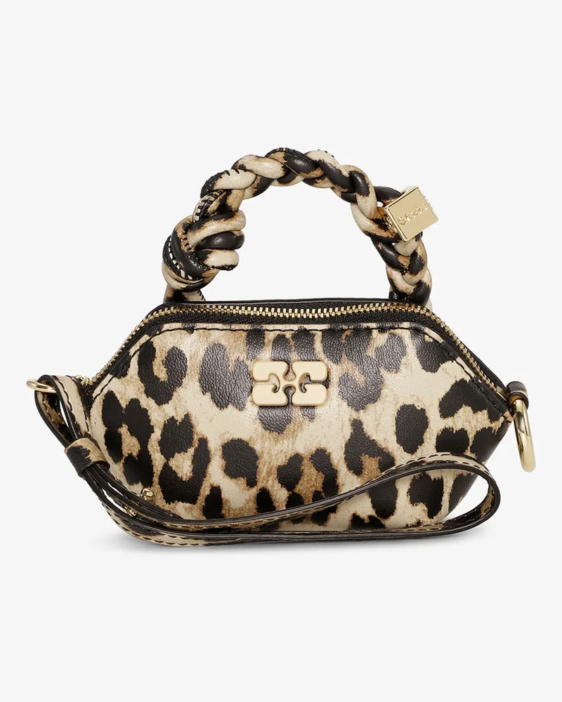 Ganni Leopard Nano Bou Tasche gemischt Gemischt