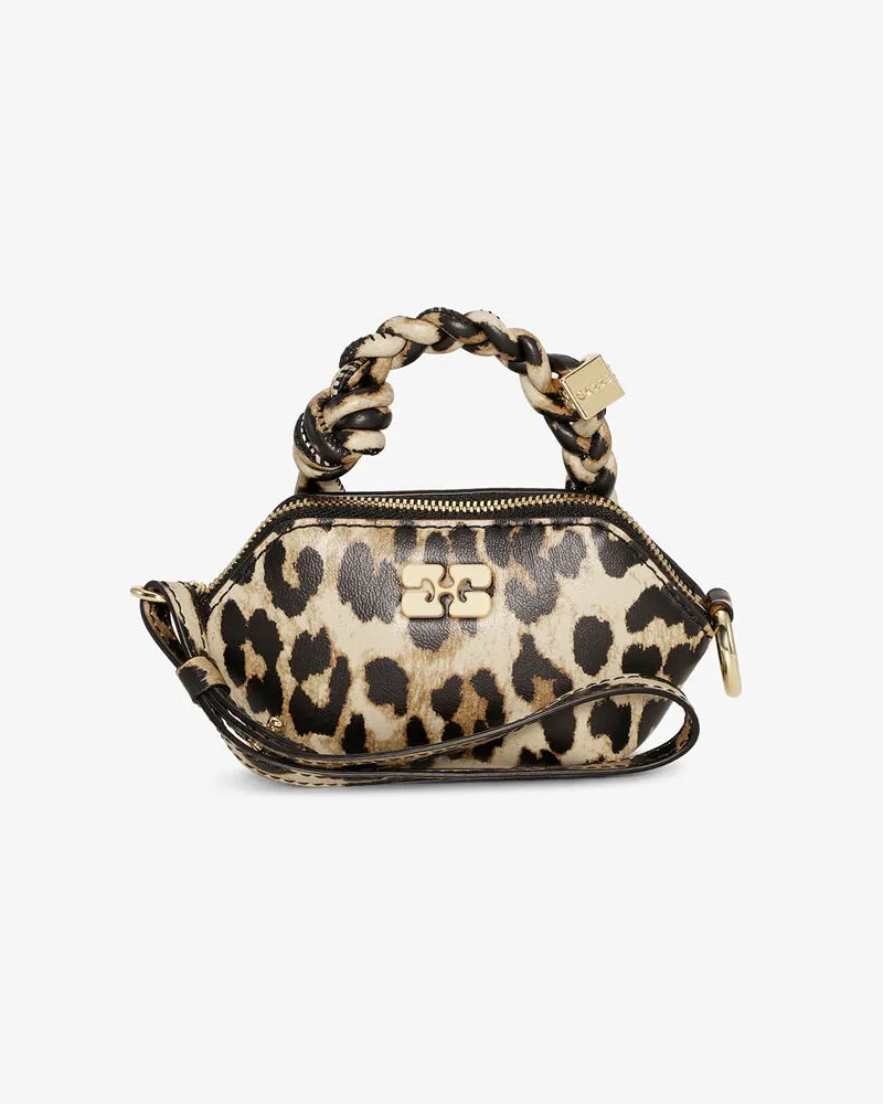 Ganni Leopard Nano Bou Tasche gemischt Gemischt