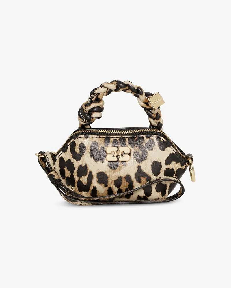 Ganni Leopard Nano Bou Tasche gemischt Gemischt