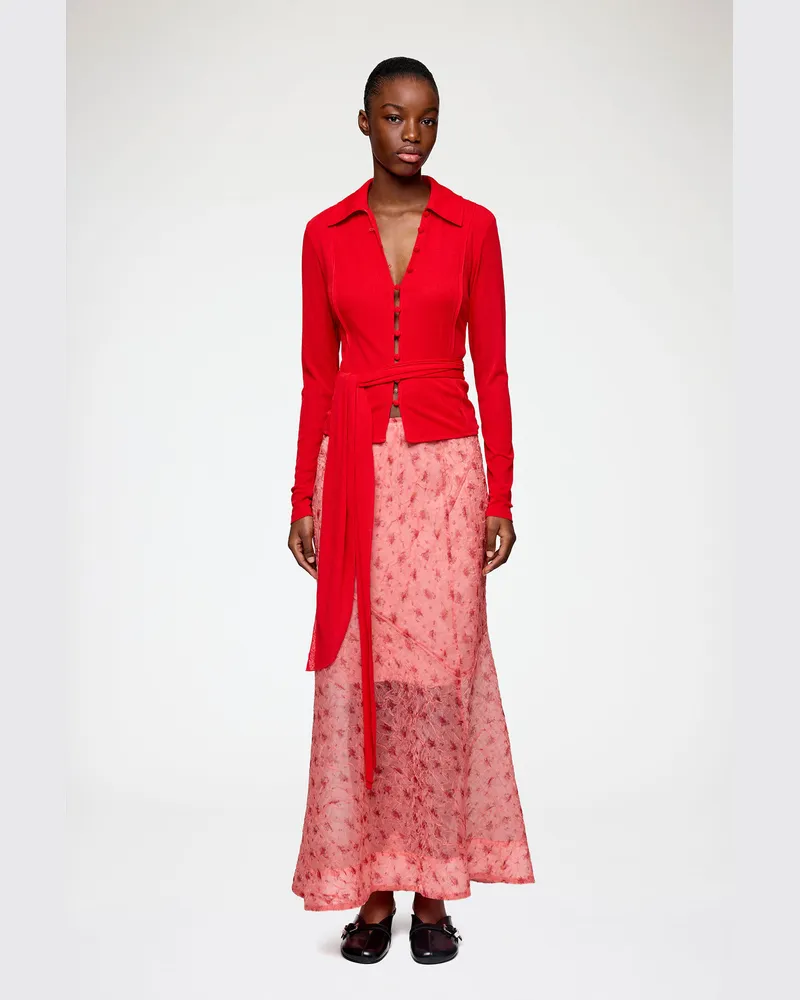 Ganni Rock aus bedrucktem Shibori-Organza - Größe Lantana Lantana