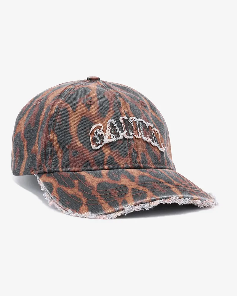 Ganni Cap mit Ocelot-Leopardenmuster Rawhide Rawhide