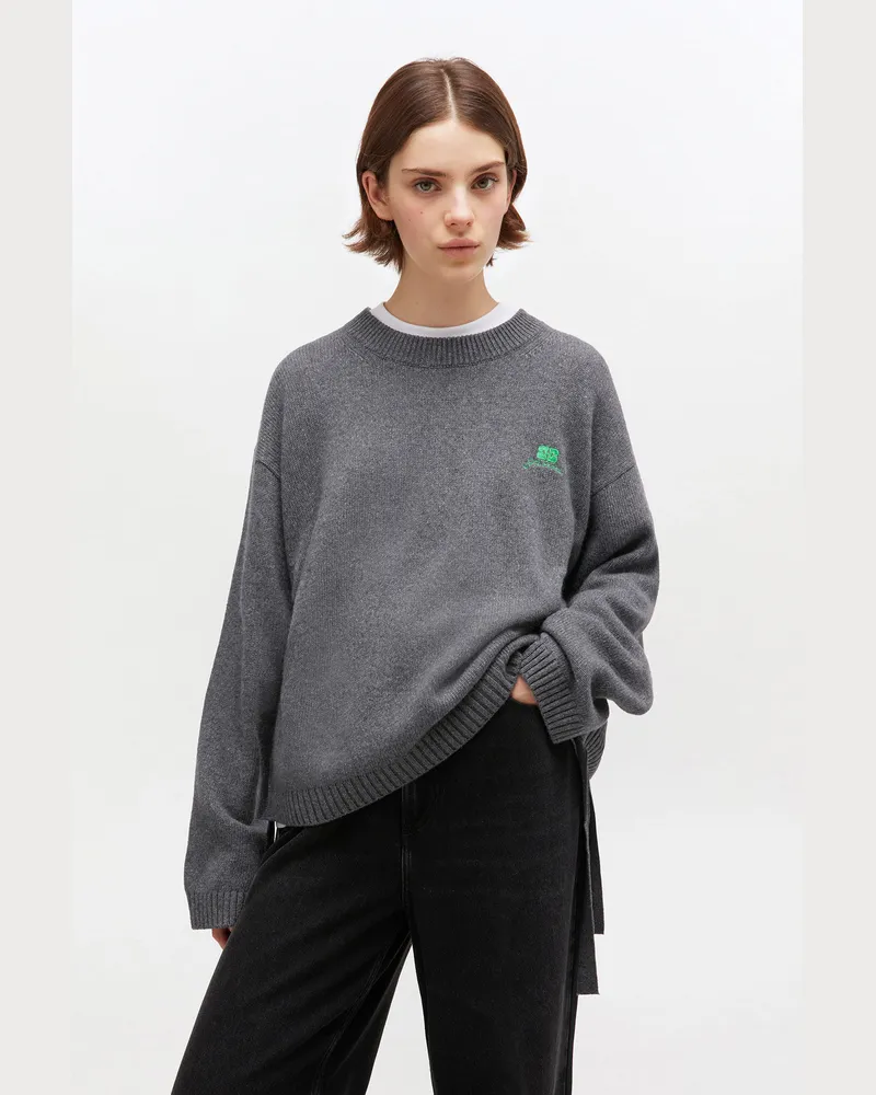 Ganni grau Grauer Pullover aus einer Wollmischung Viskose - Größe Grau