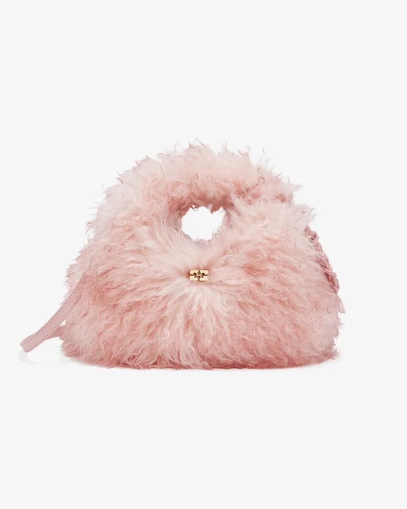 Ganni rosa Fur Mini Hobo Bag Rosa