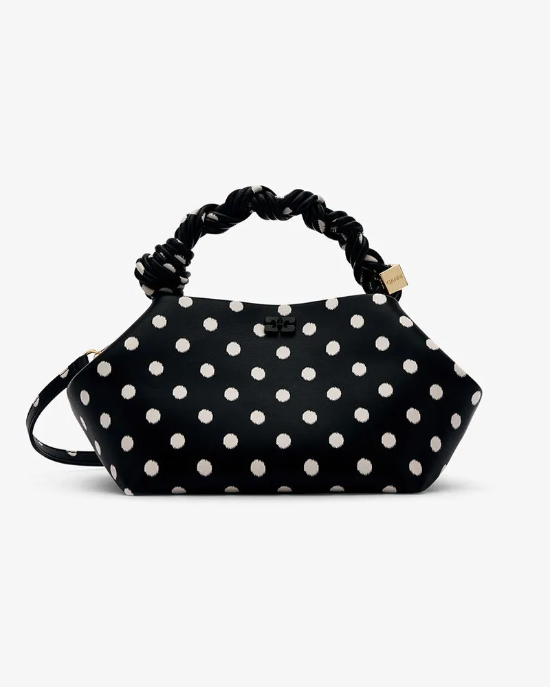 Ganni Kleine Bou-Tasche mit Punkten schwarz Schwarz