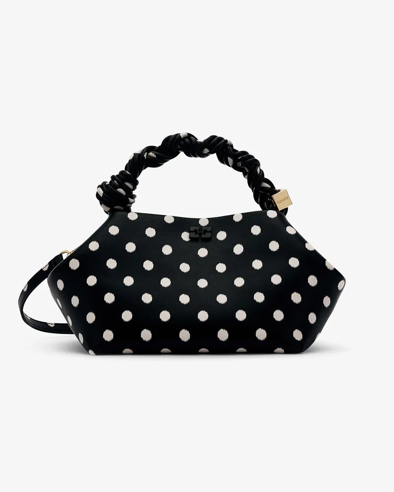 Ganni Kleine Bou-Tasche mit Punkten schwarz Schwarz