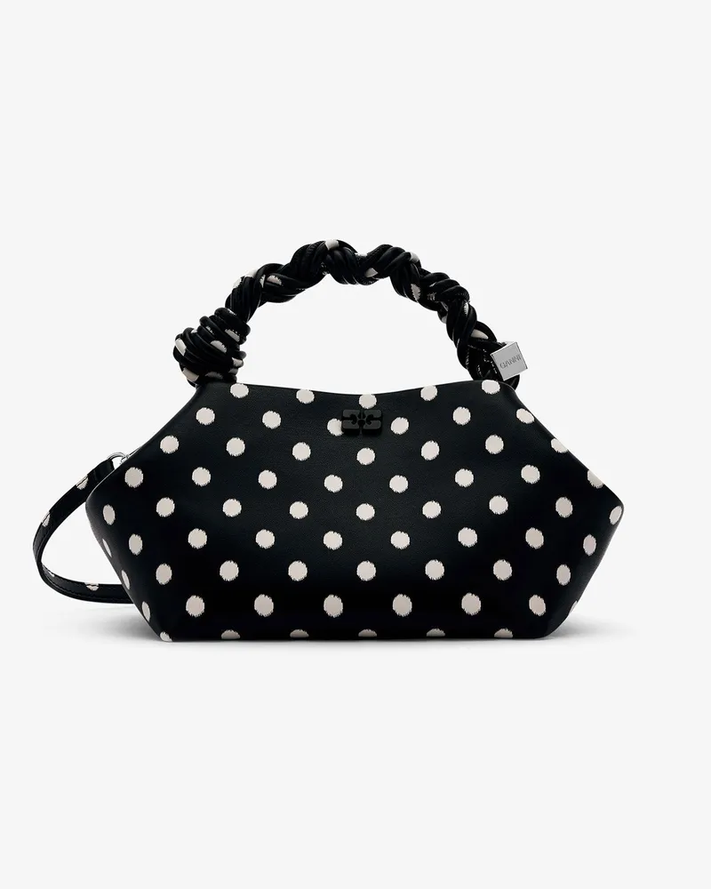 Ganni Kleine Bou-Tasche mit Punkten schwarz Schwarz