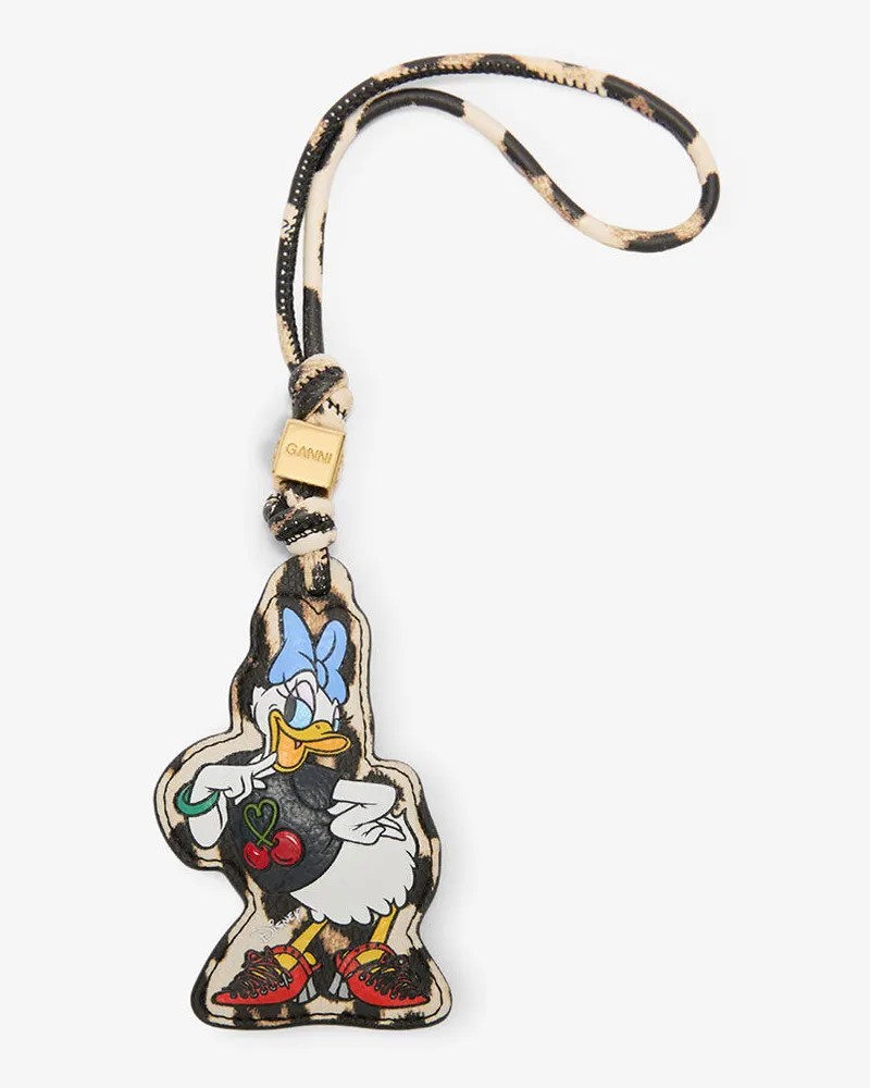 Ganni x Disney - Daisy-Duck-Anhänger mit Leopardenmuster Almond Milk Almond