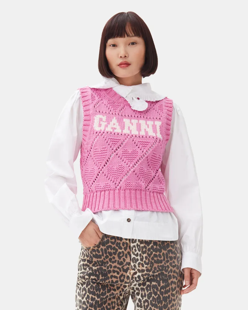 Ganni rosa Weste Rose violett Rose