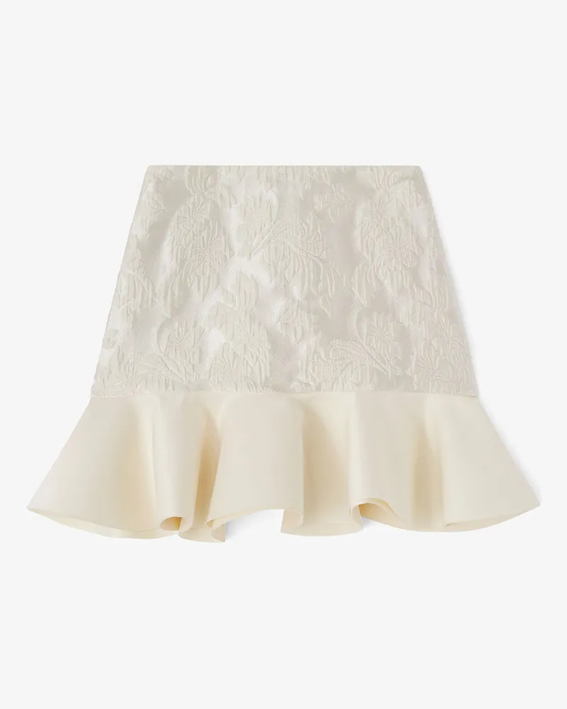 Ganni Minirock aus Satin-Cloqué - Größe weiß Weiß