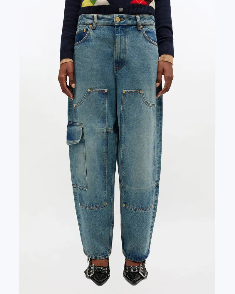 Ganni blau Getönte, starre Audri-Jeans Bio-Baumwolle - Größe Blau
