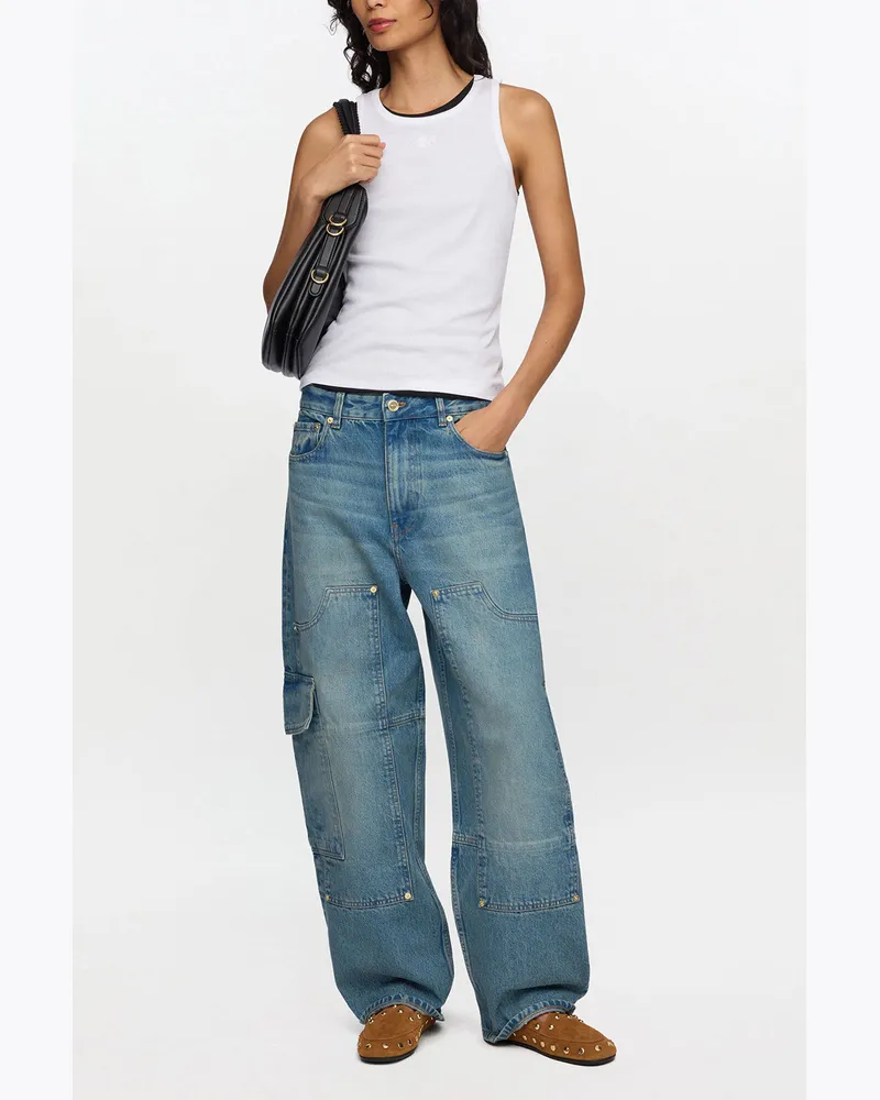 Ganni blau Getönte, starre Audri-Jeans Bio-Baumwolle - Größe Blau