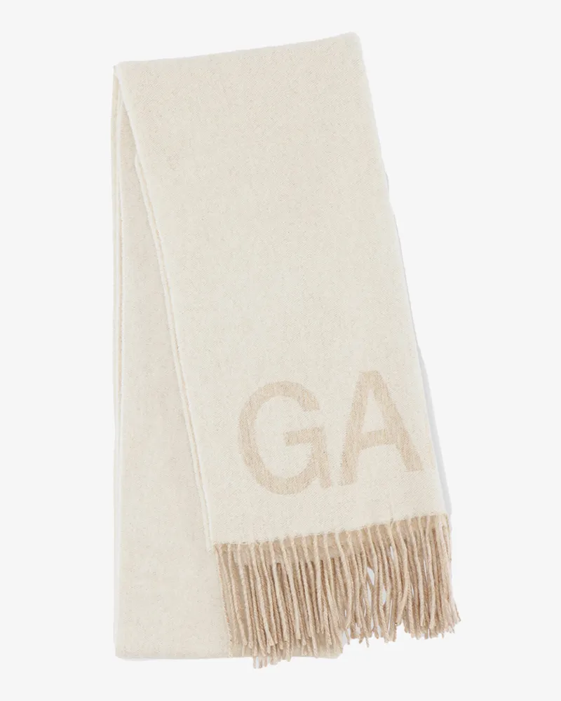 Ganni Off-weiß Fringed Schal weiß Weiß