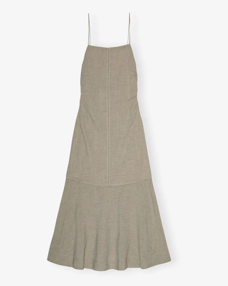 Ganni Grau Melange Anzug langes Kleid - Größe Alfalfa Alfalfa