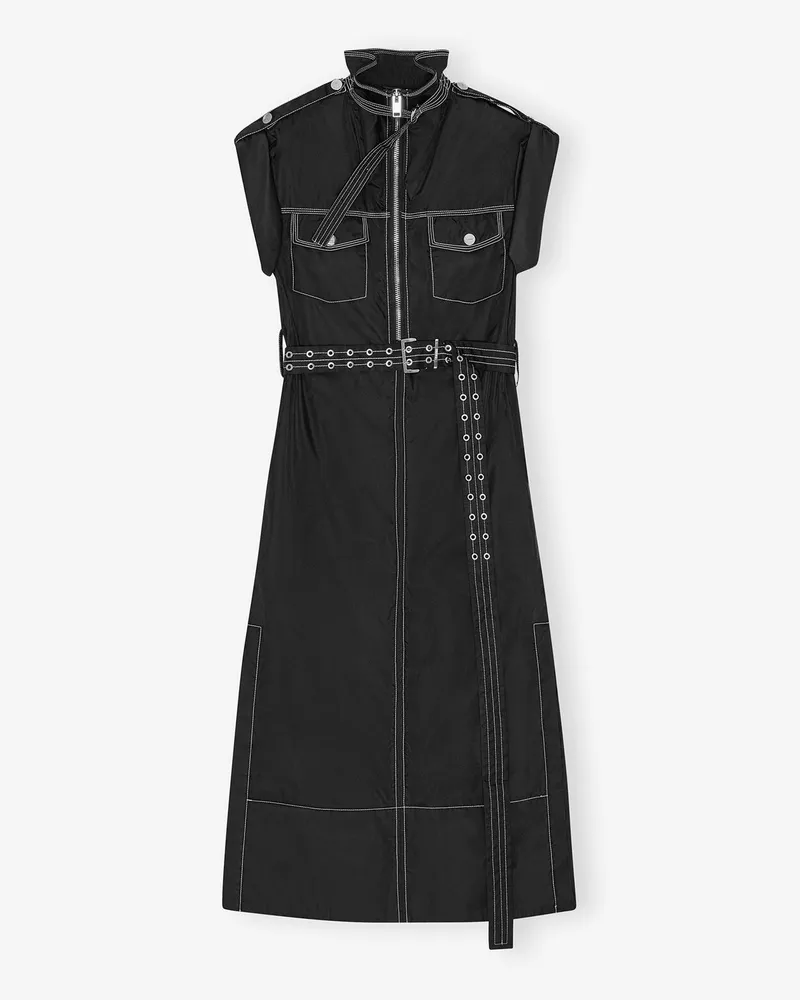 Ganni Schwarzes Kleid aus Nylon - Größe schwarz Schwarz