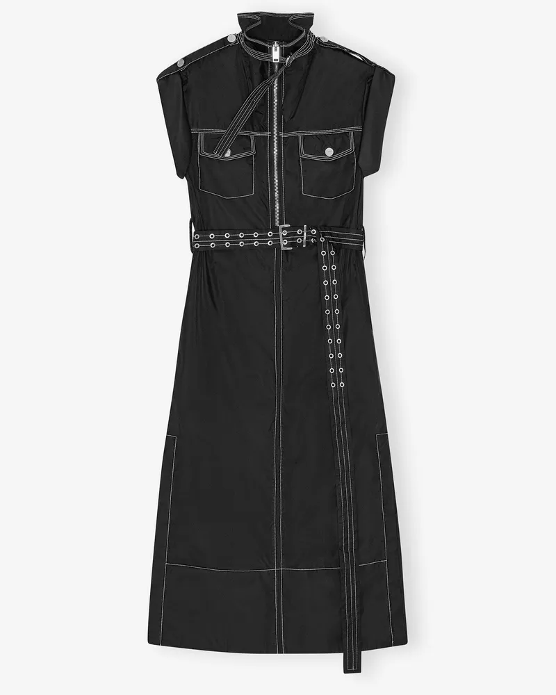 Ganni Schwarzes Kleid aus Nylon - Größe schwarz Schwarz