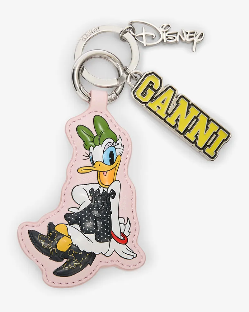 Ganni Rosafarbener Daisy-Duck-Schlüsselanhänger rosa Rosa