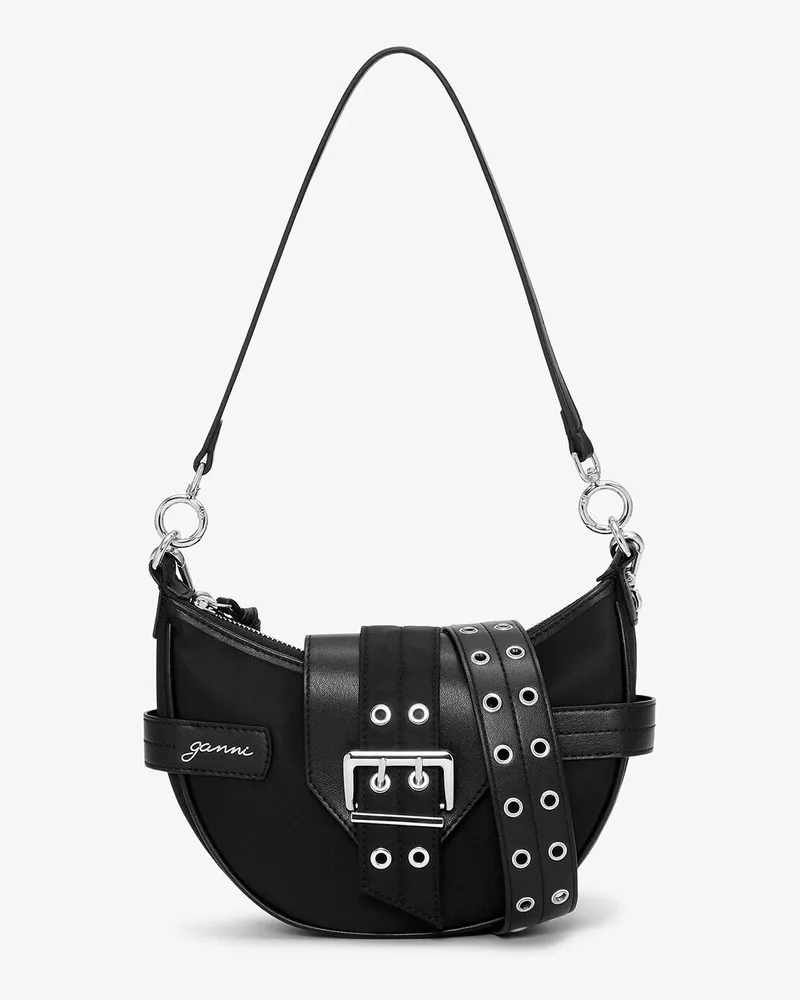 Ganni schwarz Small Bucky Umhängetasche Schwarz