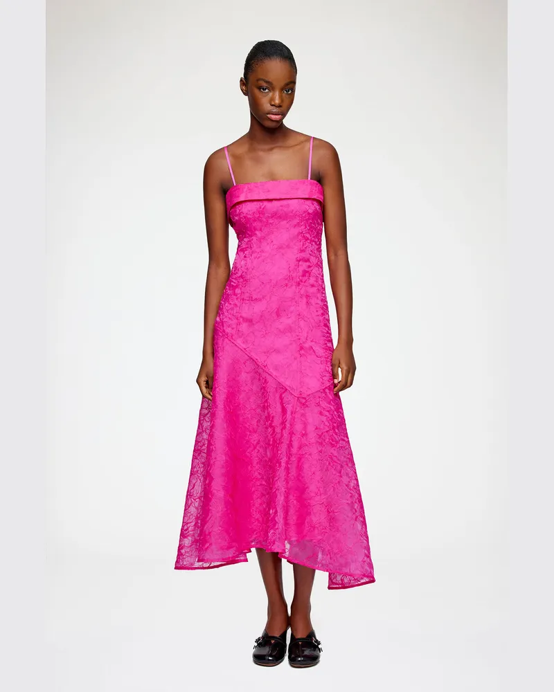 Ganni Kleid aus Shibori-Organza in Rosa - Größe Raspberry Rose Raspberry