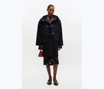 Dufflecoat aus Wolle marineblau