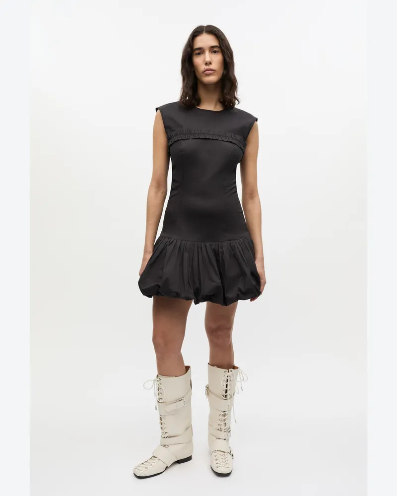 Ganni schwarz Schwarzes Korsett-Minikleid aus Stretch-Baumwolle Baumwolle - Größe Schwarz