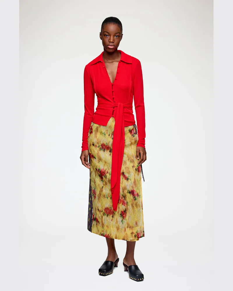 Ganni Rock im Colour-Block-Patchwork-Stil - Größe Aurora Aurora