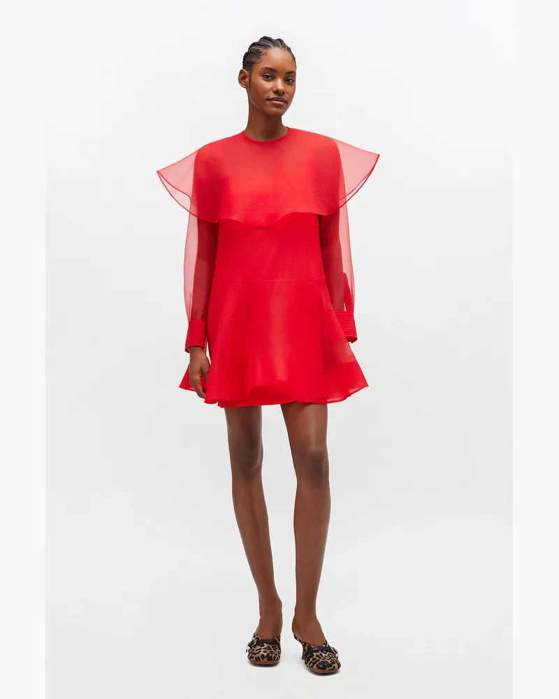 Ganni Rotes Kleid mit Rundkragen - Größe rot Rot