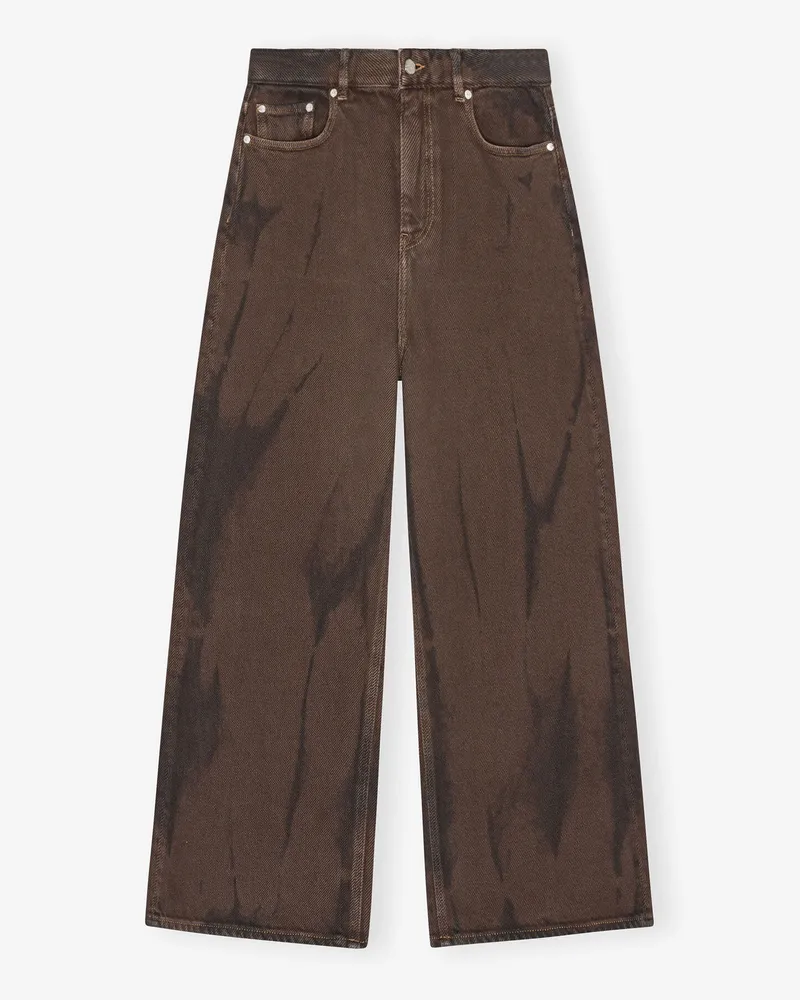 Ganni braun Weite Baggy Jeans aus Overdyed Denim Bio-Baumwolle - Größe Braun