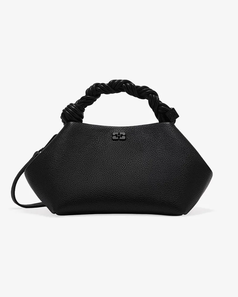 Ganni Genarbte, kleine Bou-Tasche in Schwarz Schwarz