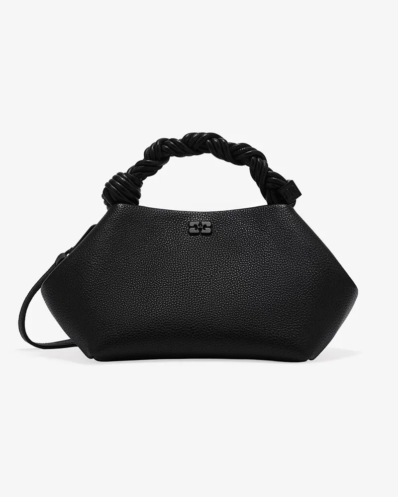 Ganni Genarbte, kleine Bou-Tasche in Schwarz Schwarz