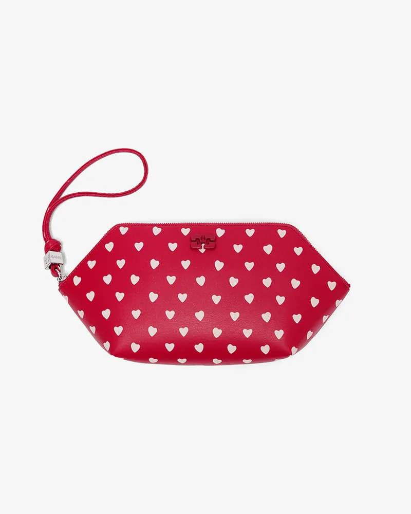 Ganni Bou-Kosmetiktasche mit Punkten rot 